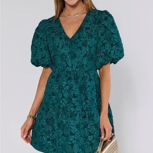 Sugarlips for AVARA Teal Textured Mini Dress